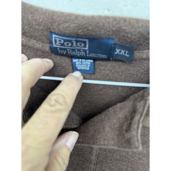 Polo Ralph Lauren Long Sleeve Polo Shirt-100% Pima Cotton-Brown -Men's XXL Soft - Picture 7 of 8